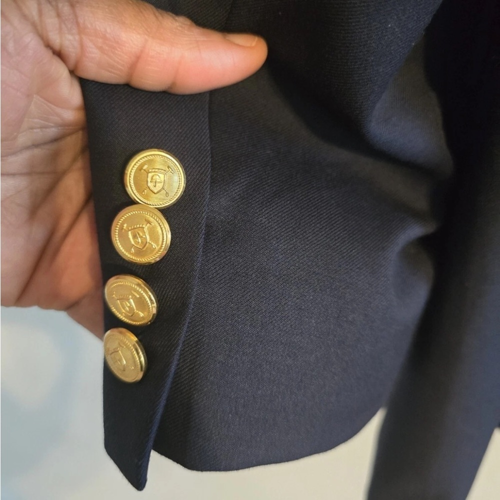 Lauren Ralph Lauren Sports Coat Men 44L Navy Blue Wool Gold Button Career - Picture 15 of 15